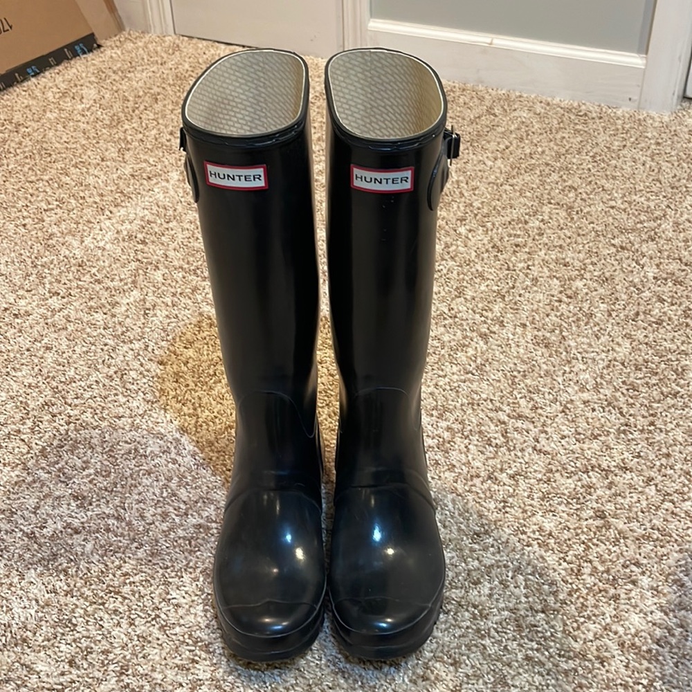 Tall Black Hunter Rain Boots